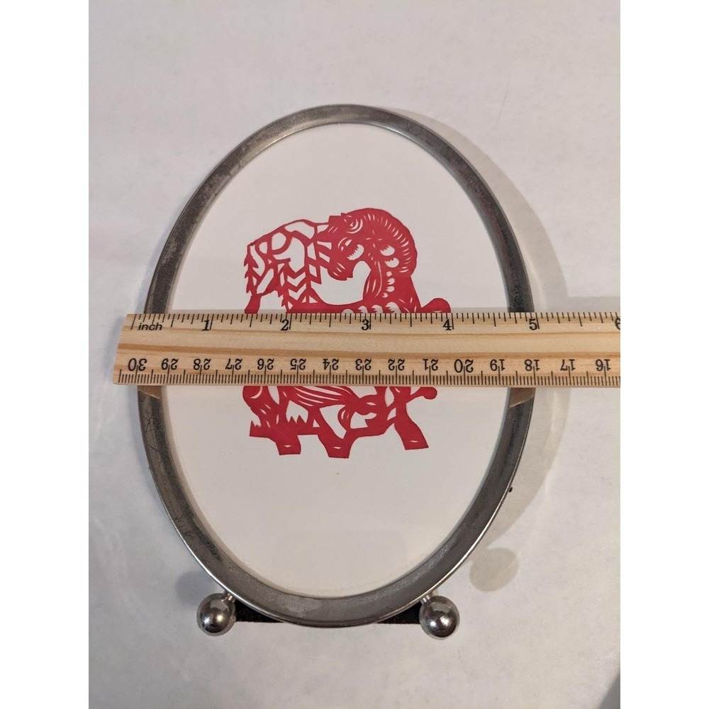 Vintage Chinese Paper Cut Framed Year Of The Horse Paper Cutting China Rare - Picture 10 of 11